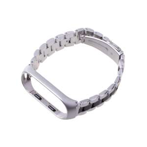 Xiaomi Mi Band 3 / Mi Band 4 silver and black stainless steel strap - Smart watch strap