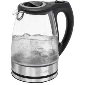 Стъклен електрически чайник Bomann WKS 6032 G CB 1.7l 2200W с основа от неръждаема стомана - Bomann