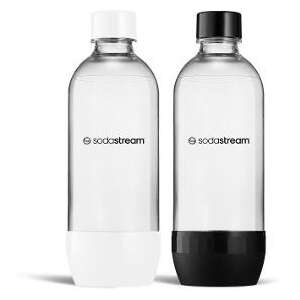 Sodastream JET DUO carbonating bottles, 1 black and 1 white, for making sparkling water - Home & Garden