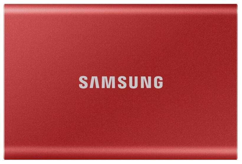 Samsung ssd t7 external, usb 3.2, 2tb, metallic red