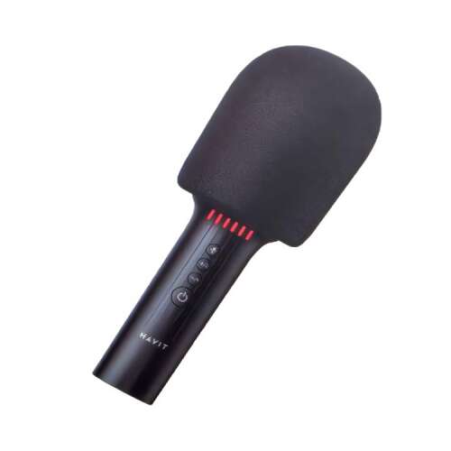 Havit SK851BT Vezeték nélküli Karaoke Mikrofon, fekete, beépített hangszóróval és SD kártyahellyel