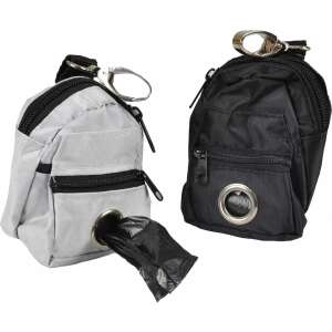 FGO (Flamingo) Kutyapiszok zacskó tartó hátizsák, Kis hátizsák kutyapiszok zacskókhoz, Fekete és Szürke - Kutyapiszok zacskó