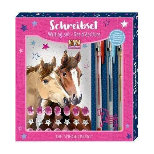 Die Spiegelburg Horse Friends Írókészlet, tartalmaz egy füzetet, tollat és matricákat