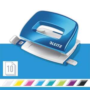 Perforator metalic mini cu 2 găuri Leitz Nexxt Wow albastru, capacitate 10 coli - Perforatori de hârtii
