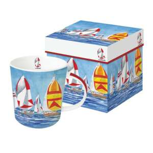 Regatta porcelán bögre vitorlás mintával, 0,4l, dobozban - Nonbrand Bögre