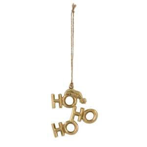 Arany Ho-Ho-Ho karácsonyfadísz Santa sapkával - Szezonális dekoráció