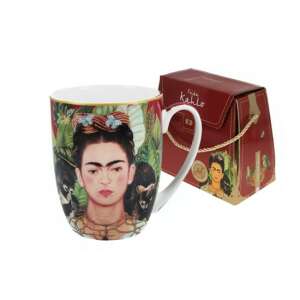 Frida Kahlo Önarckép tövisnyaklánccal és kolibrivel bögre, 380ml, porcelán bögre dobozban - Bögre