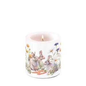 Sárgarépa finomság gyertya nyuszikkal és virágokkal - Ambiente