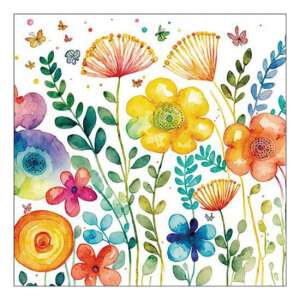 Vibrant spring white papírszalvéta virágmintával - Szalvéta