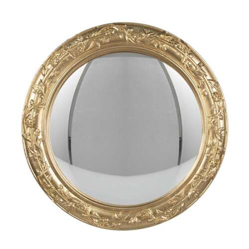 Arany leveles kerek tükör díszes kerettel, 26x2cm