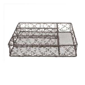 CLEEF.6Y5527 Barna fém evőeszköztartó szives, 31x25x7cm - Tárolás & Rendszerezés