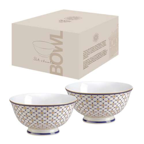 2 db-os Charles porcelán tálkaszett, 11cm, geometrikus mintával