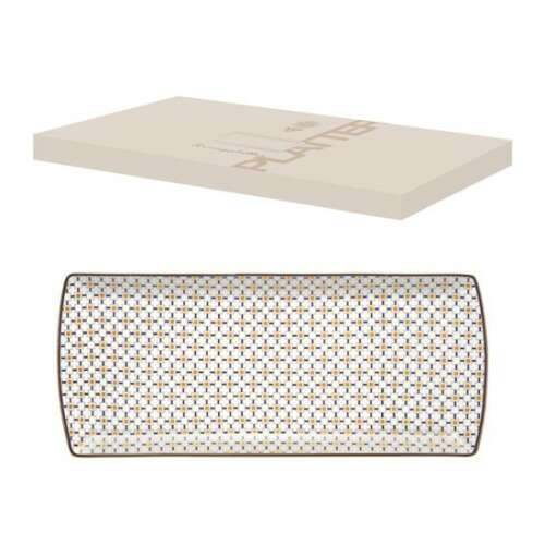 Charles porcelántálca geometrikus mintával, 35x15cm