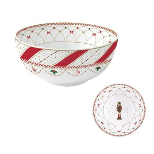 R2S.1191NTWI Nutcracker Twist porcelántál, 15cm, ünnepi mintával