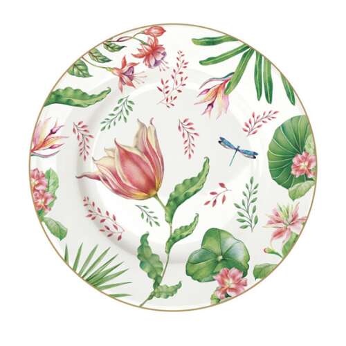 R2S.944BOCH Botanic Chic porcelán desszerttányér, 19cm, virágmintás