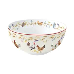 Country Life porcelántál, 23cm, kakas és csirke mintával - Tál