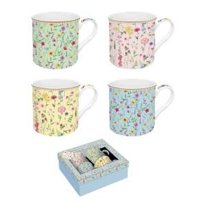 4 db-os Atmosphere Meadow Flowers porcelán bögre szett, 300ml-es bögrék dobozban - Bögre