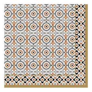 R2S.414GEOE Geoethnic papírszalvéta, 20 db-os, 33x33cm, geometriai mintával - Szalvéta