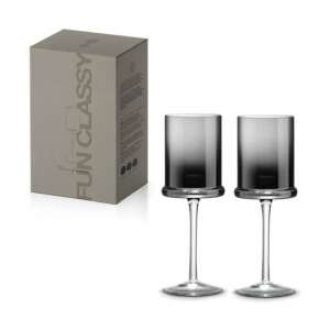 2 db-os szett füstös szürke borospohár, Fun Classy márka - Pohár