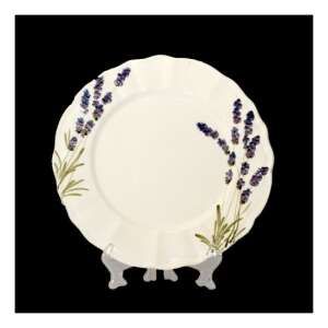 Levendulás kerámia lapostányér, kézzel festett, 28,5 cm átmérő - Tányér