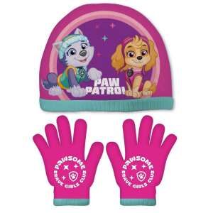 Set de iarnă cu pălărie și mănuși tricotate Nickelodeon Paw Patrol pentru fete de 2-5 ani - Caciuli pentru copii, seturi