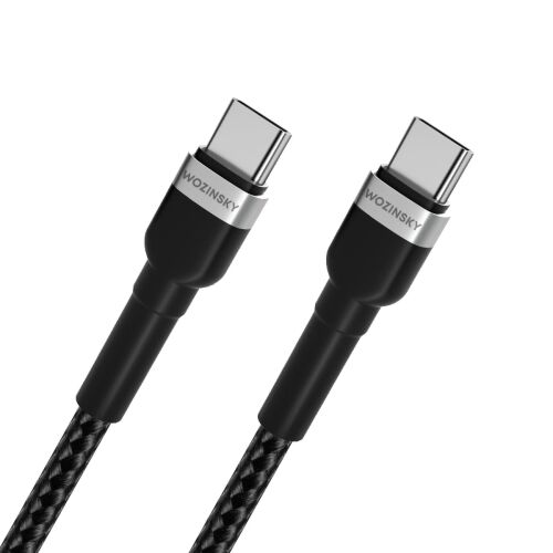 Vedere unghiulară a cablului de încărcare Wozinsky 65W USB-C la USB-C