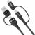 4-in-1-Kabel Wozinsky WNBAA, 2x USB-C, 1x USB-A, 1x Lightning, 60W, 1m, schwarz 101450171