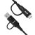 Cablu Wozinsky WNBAA 4w1, 2x USB-C, 1x USB-A, 1x Lightning, 60W, 1 m, negru 101450171
