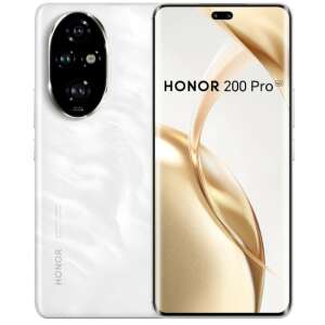 Honor 200 Pro 5G smartphone, white, front and back view - Mobile Phone