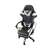 PRO-X COMFORT gamer chair with massage function and footrest, black and white