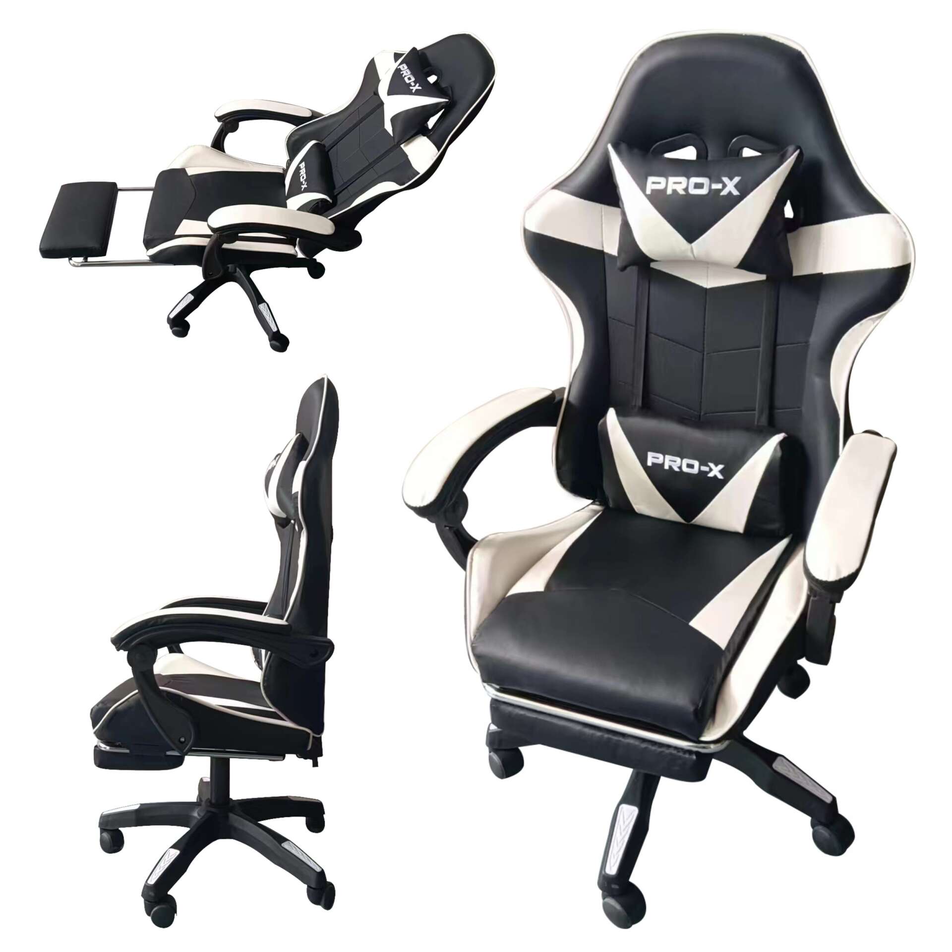 PRO-X COMFORT Gamer szék masszírozó funkcióval és lábtartóval -...