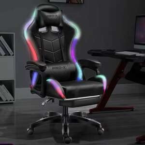PRO-X MURK Gamer Chair with LED Lighting and Footrest #black