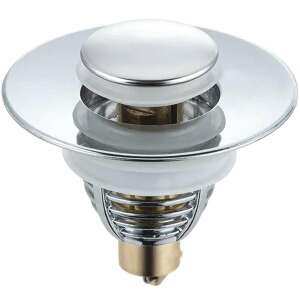 Universal click-open sink drain stopper, 62mm diameter, stainless steel, silver - EALMEU