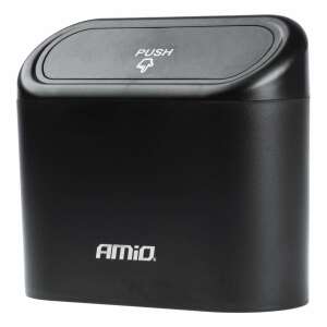Amio car trash can, black, push button lid, 17 x 9 x 9 cm - Car Organizer