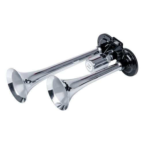 Amio dupla króm légkürt teherautókhoz és autókhoz, 12V és 24V, 118dB