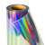 Close-up of holographic adhesive film roll for car parts, 200g/m², printable with pigment, laser, solvent, UV inks