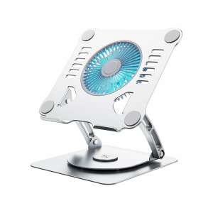 Laptop and Tablet Stand, 360° Rotatable, Foldable and Portable, Adjustable Height, Aluminum, Fast and Efficient Cooling
