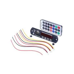 MP3 lejátszó Bluetooth-tal, USB, SD kártya és FM rádió, fekete, távirányítóval - Fejegység kiegészítő