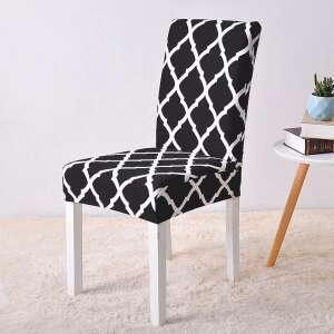 Black and white chair cover with geometric pattern, ZakupyTV - Furniture Cover