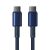 Közelkép a Baseus USB-C csatlakozókról, kék