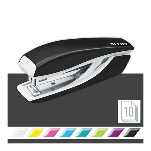 Spajalica Leitz Nexxt Wow No. 10, crna, kapacitet 10 listova