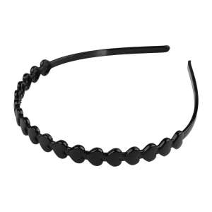 Black plastic headband with heart-shaped details, Crisalida brand - Hair Clip, Headband