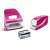 LEITZ Wow electric stapler, pink, with a hole punch and staples
