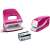 LEITZ Wow No.10 electric stapler, pink, 10 sheets capacity, with staples and hole puncher