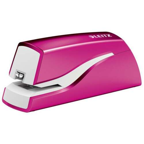 LEITZ Wow No.10 electric stapler, pink, 10 sheet capacity
