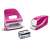 LEITZ Wow electric stapler, pink, with a hole punch and staples