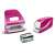 LEITZ Wow No.10 electric stapler, pink, 10 sheets capacity, with staples and hole puncher