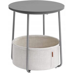 Artool round side table with storage basket, gray and white - Furniture