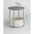 Round side table with storage basket, chipboard, steel base, grey and white, 45x50 cm, Artool 125163733