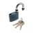 Blossom 50mm padlock with 3 keys, grey, weatherproof